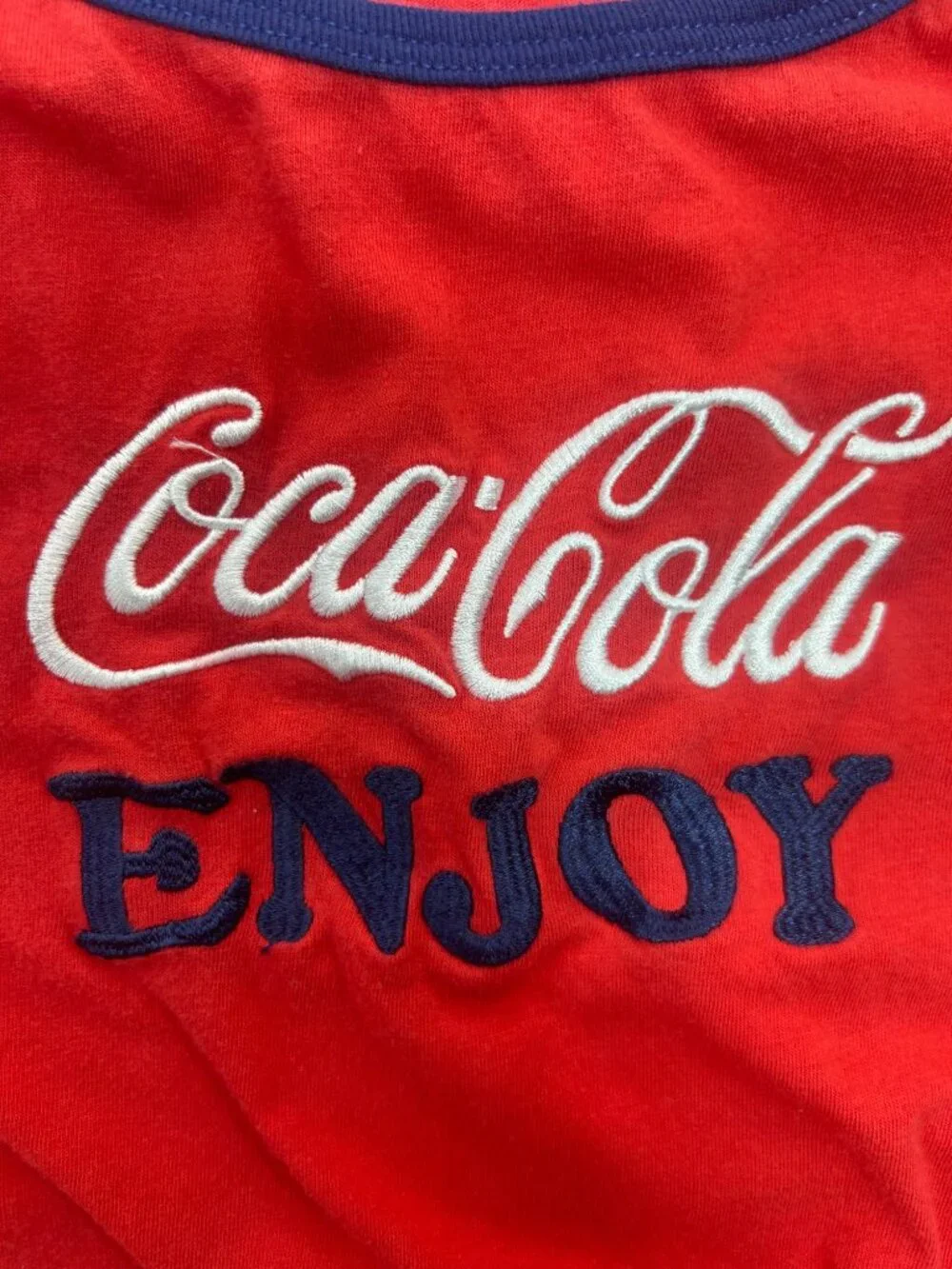 Coca-Cola Girls Enjoy Tank Top Large (11-13) Tied Hem Front